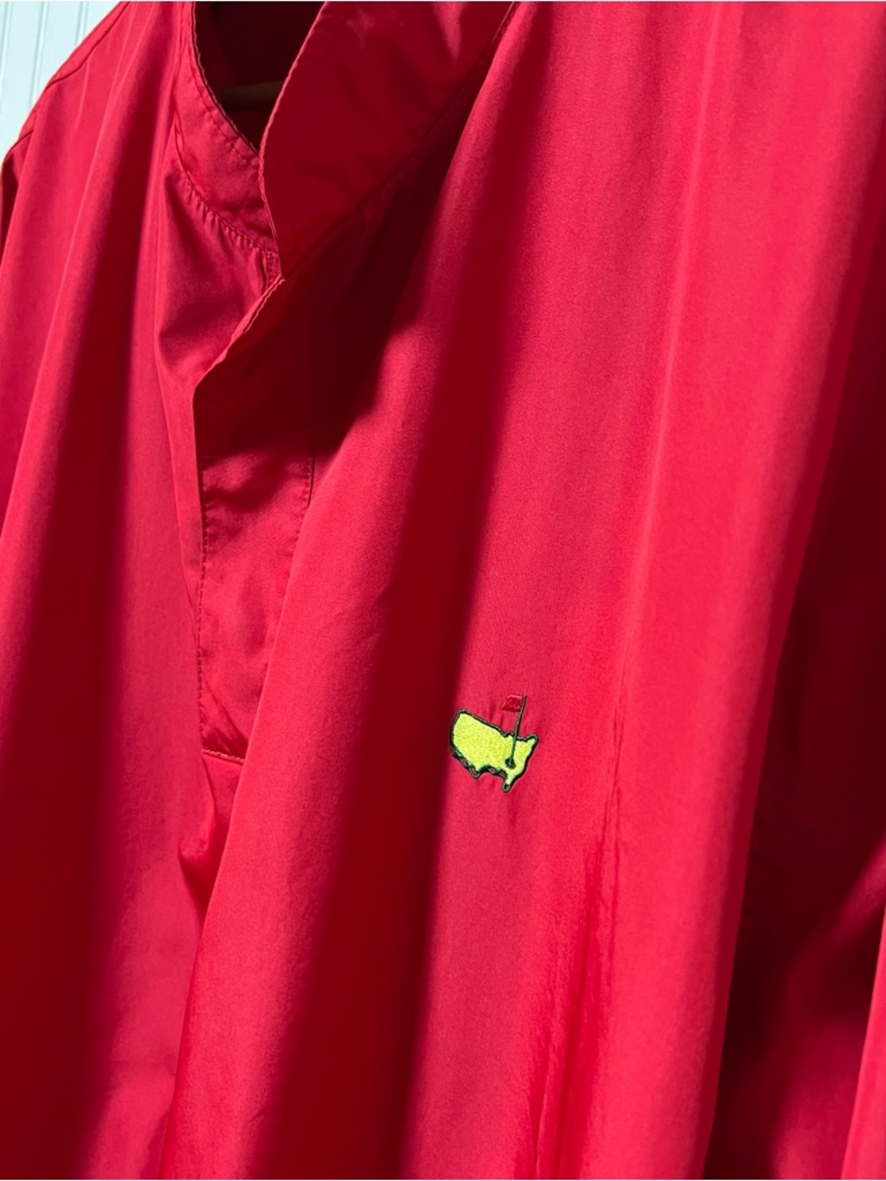 Masters Collection Windbreaker Mens XL Red Long Sleeve 1/4 Snap Pullover Golf - Picture 9 of 12